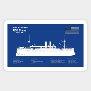 USS Maine battleship cruiser ACR-1 - ABDpng Sticker